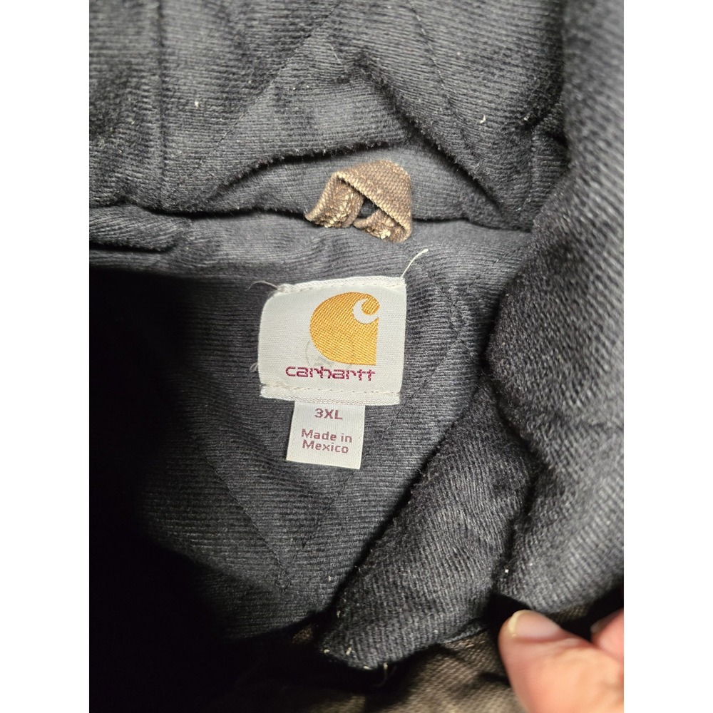 Carhartt Jacket Mens 3XL Vintage Brown J130 Quilted Lined Hooded Distressed‎ - Picture 9 of 16